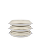 Grey lunch boxes set of 3 collapsed with straps conveniently stored inside.
